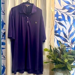 Men’s Purple Peter Millar Summer Comfort Polyester & Spandex Golf Polo Size XL